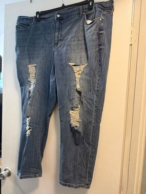 Jennifer Lopez Distressed Light Blue Relaxed Jeans